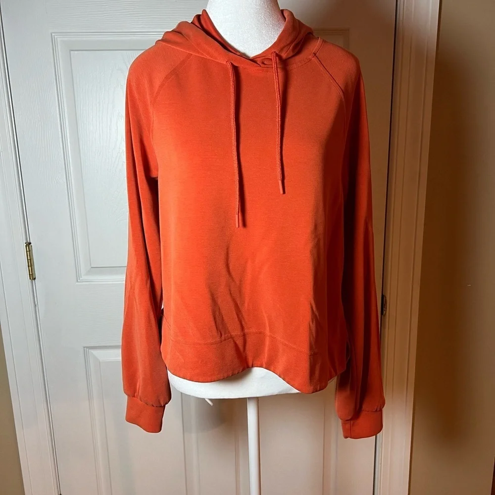 ATHLETA WOMEN'S LARKSPUR RED LONG SLEEVE SEASOFT HOODIE SWEATSHIRT Sz Small
